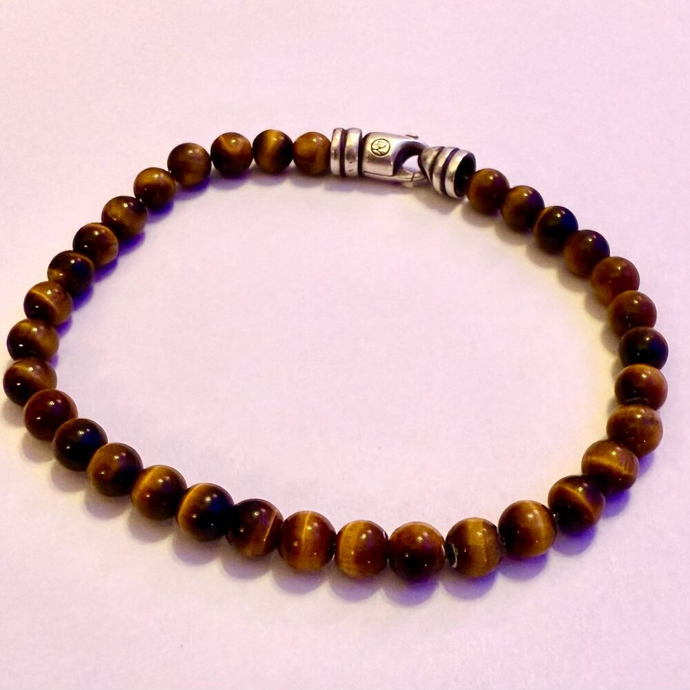 David Yurman Men’s Tiger’s Eye Bracelet – Authentic – Sterling Silver